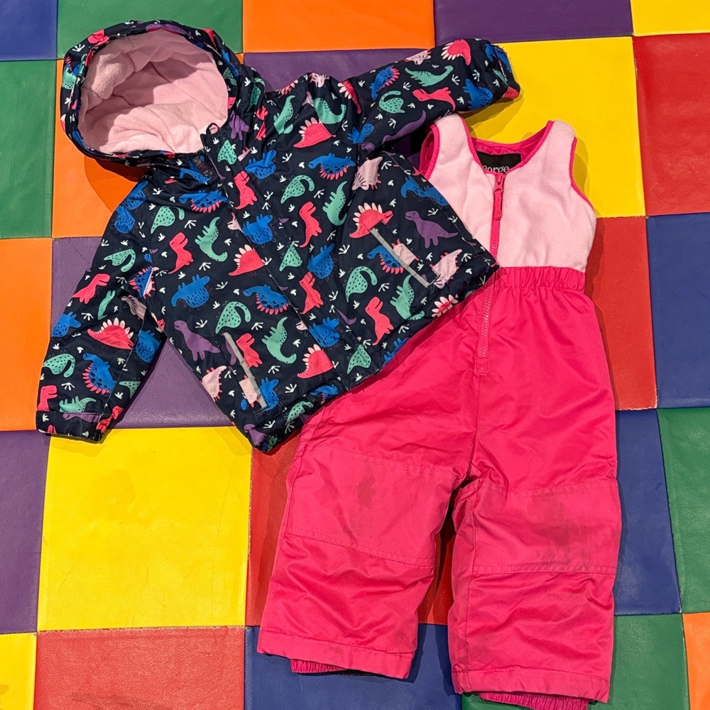 18-24 months George Winter Navy and Pink Dinosaur Jacket and matching pants